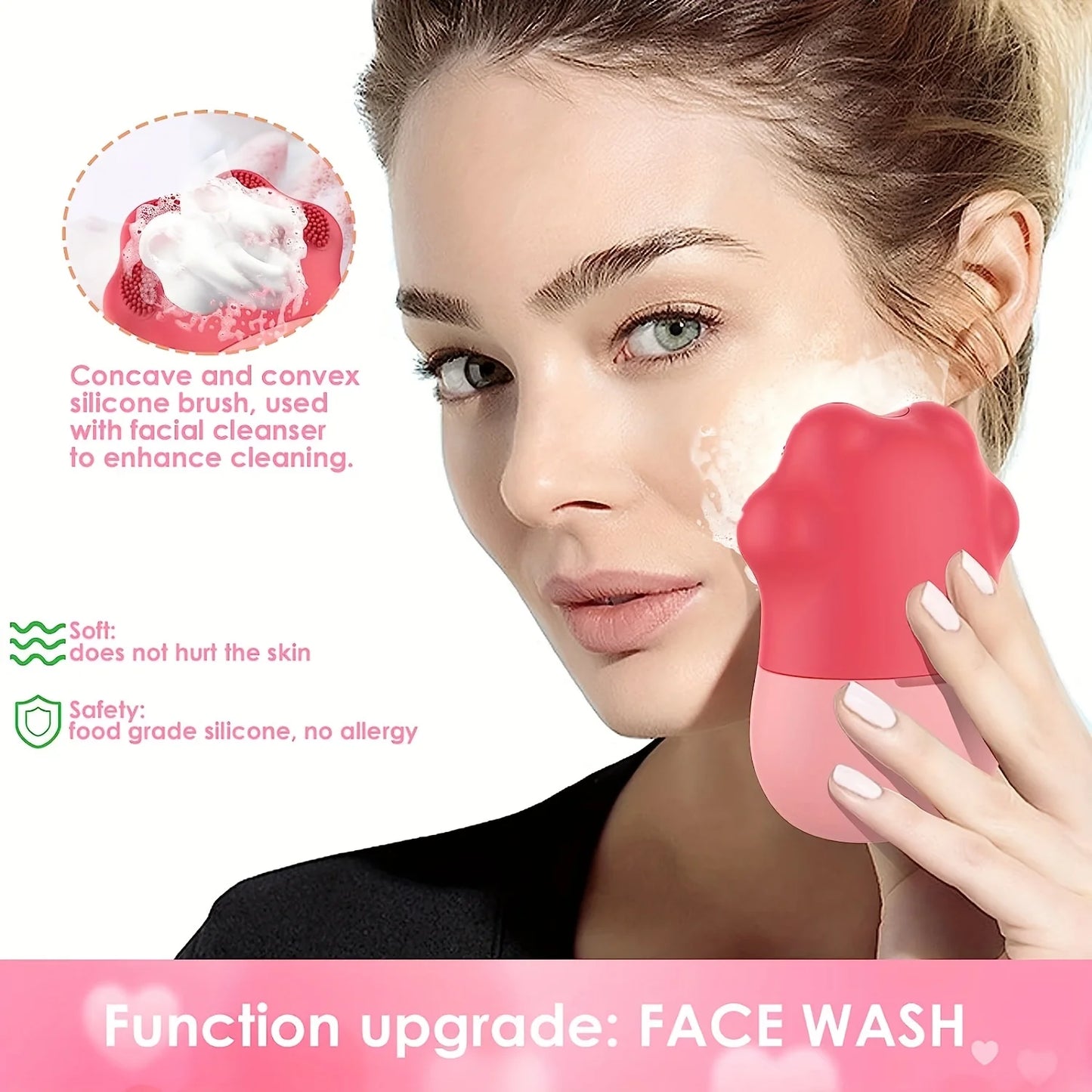 Silicone Facial Ice Roller With Cleansing Brush Set