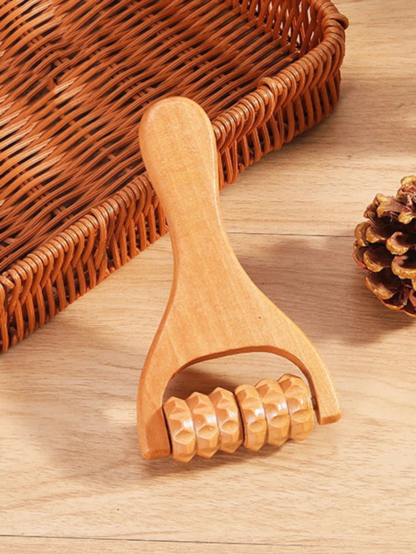 Wooden Roller Body Massager for Full-Body Relaxation