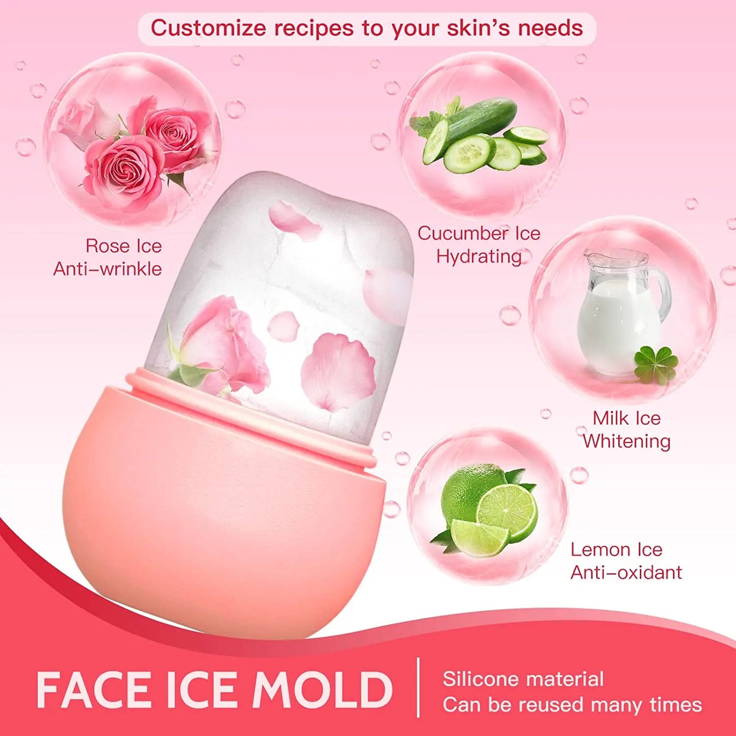 Silicone Facial Ice Roller With Cleansing Brush Set