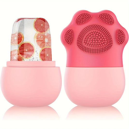 Silicone Facial Ice Roller With Cleansing Brush Set