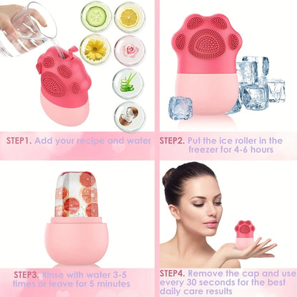 Silicone Facial Ice Roller With Cleansing Brush Set