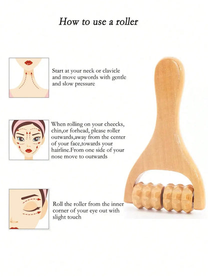 Wooden Roller Body Massager for Full-Body Relaxation